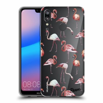 Picasee silikonový průhledný obal pro Huawei P20 Lite - Flamingos
