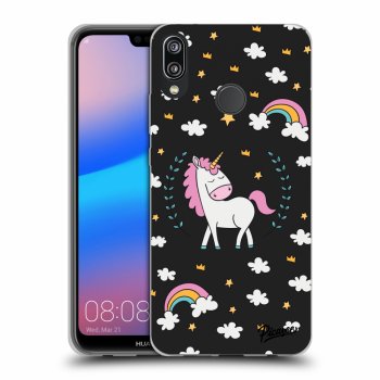 Picasee silikonový černý obal pro Huawei P20 Lite - Unicorn star heaven