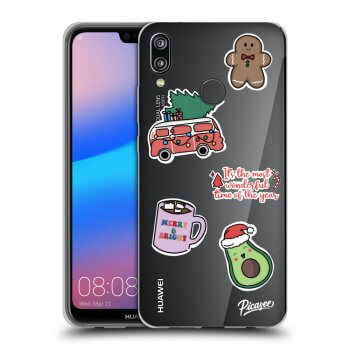 Picasee silikonový průhledný obal pro Huawei P20 Lite - Christmas Stickers