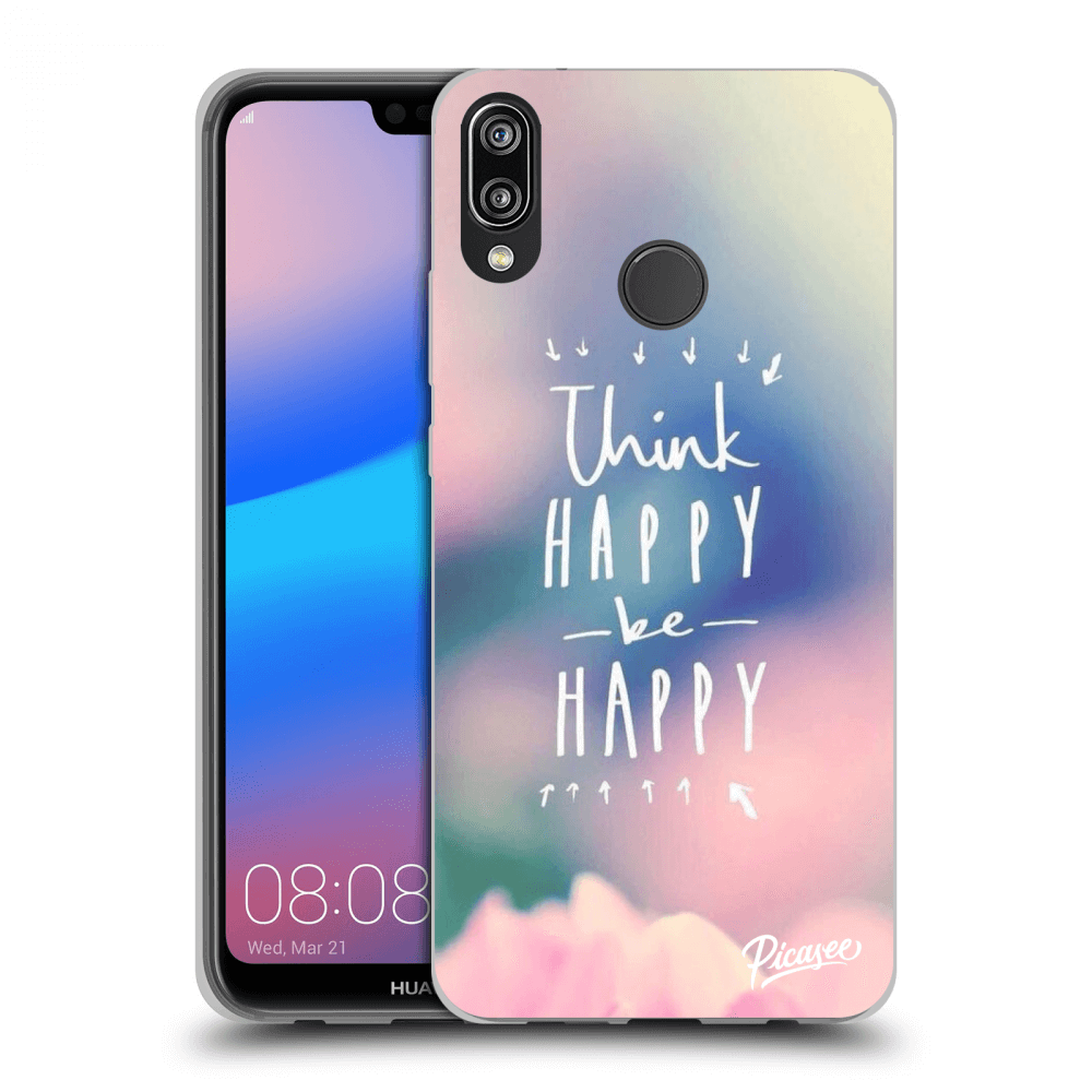 Picasee silikonový průhledný obal pro Huawei P20 Lite - Think happy be happy
