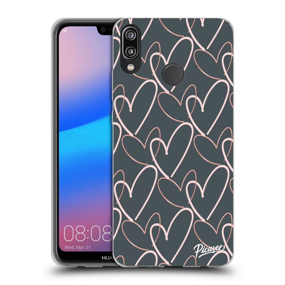 Picasee silikonový černý obal pro Huawei P20 Lite - Lots of love