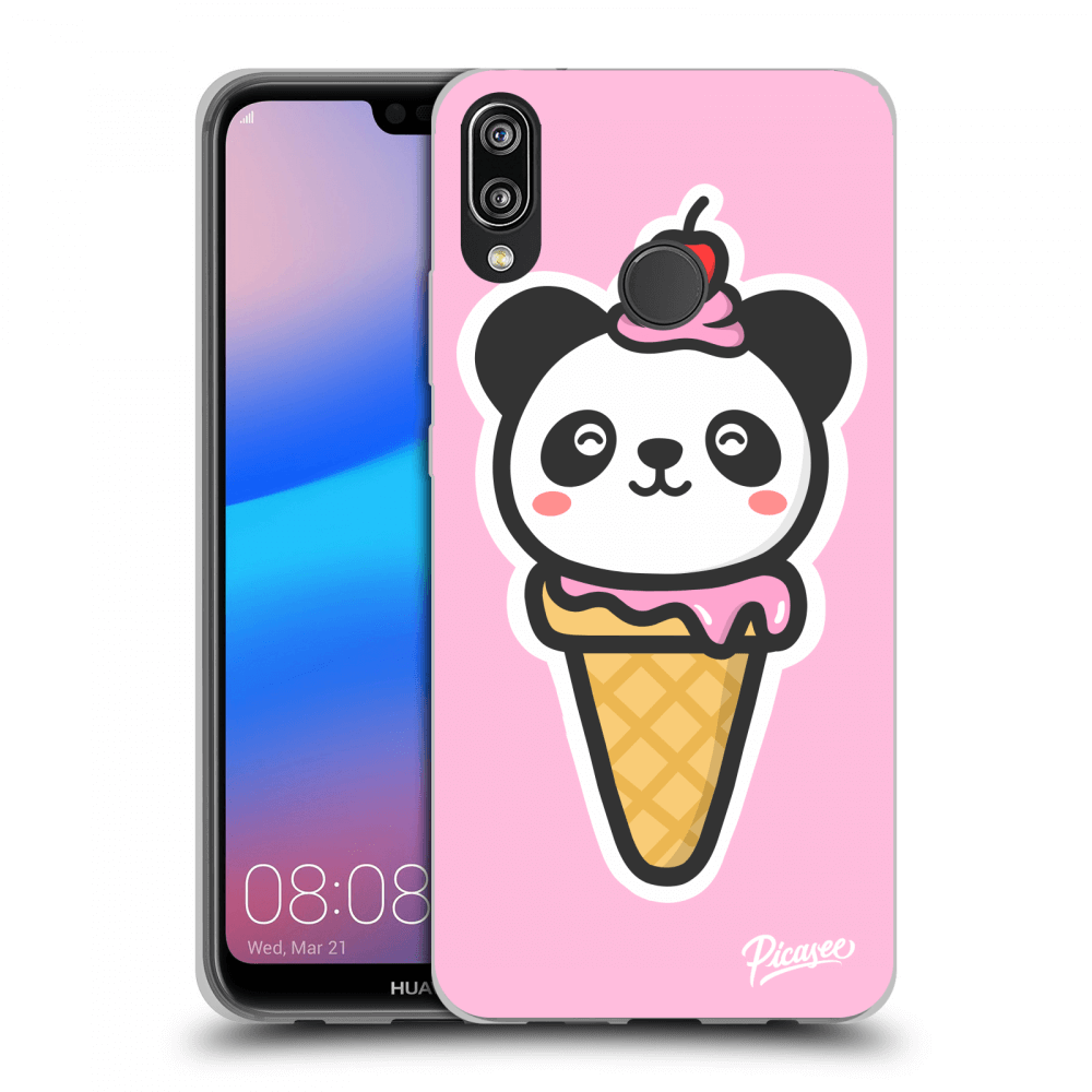 Picasee silikonový černý obal pro Huawei P20 Lite - Ice Cream Panda