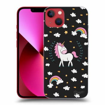 Picasee silikonový černý obal pro Apple iPhone 14 Plus - Unicorn star heaven