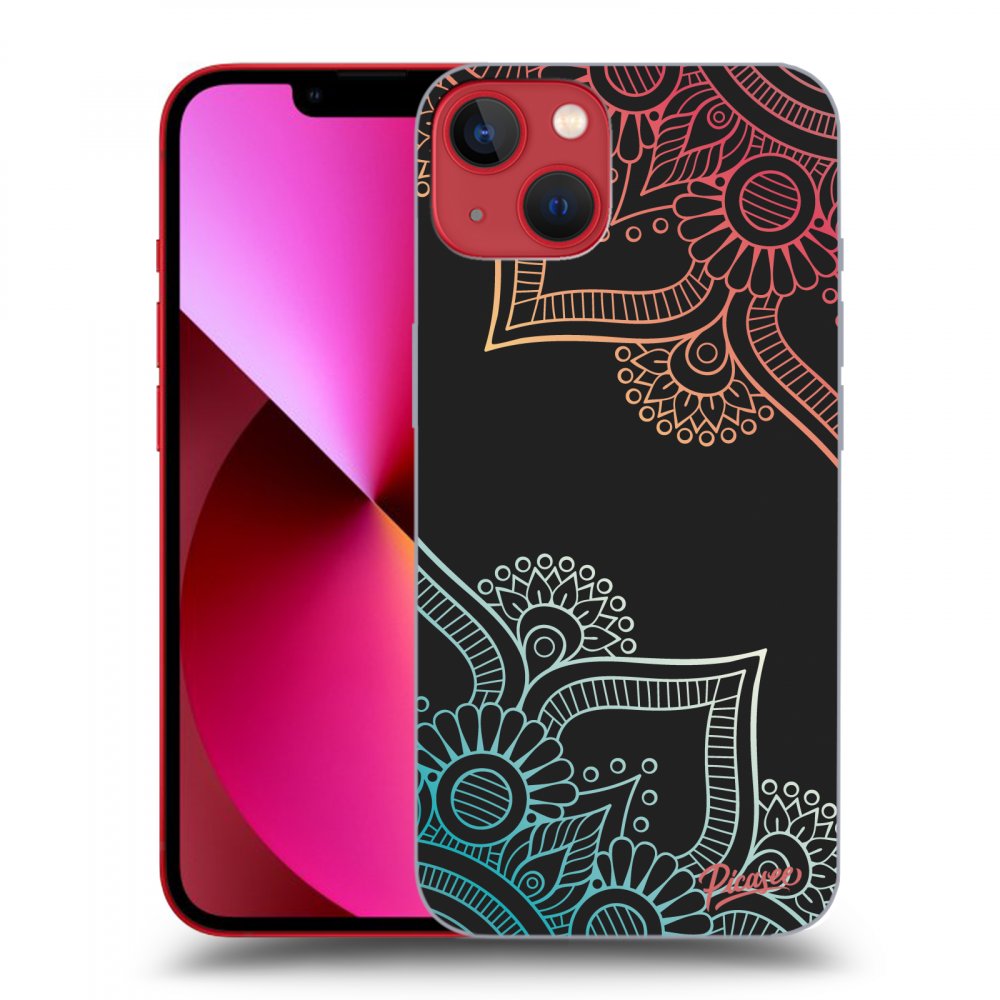 Picasee silikonový černý obal pro Apple iPhone 14 Plus - Flowers pattern