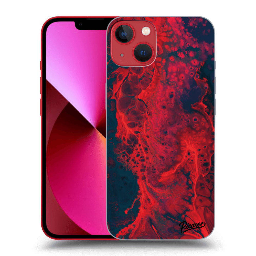 Picasee silikonový černý obal pro Apple iPhone 14 Plus - Organic red