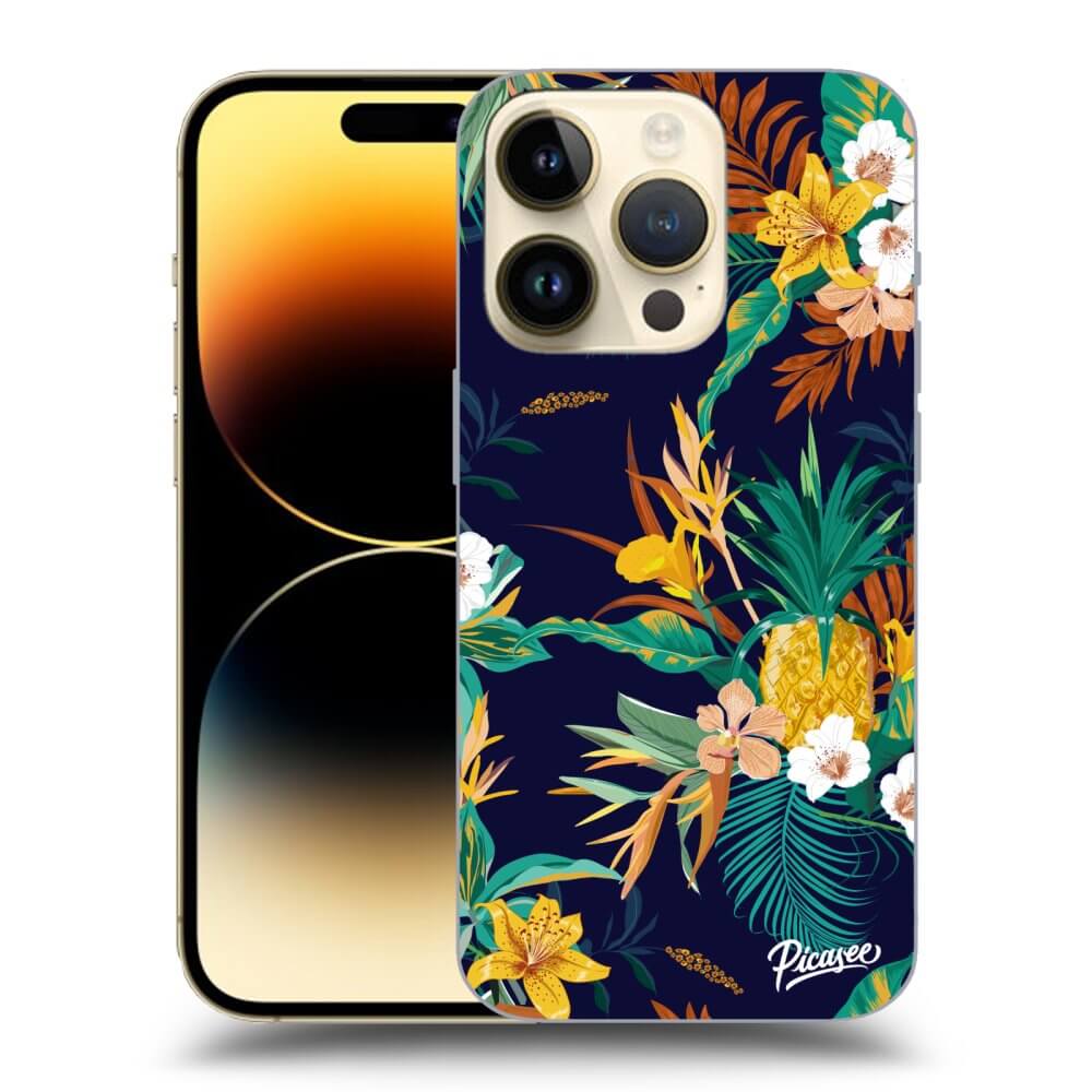 Picasee silikonový průhledný obal pro Apple iPhone 14 Pro - Pineapple Color