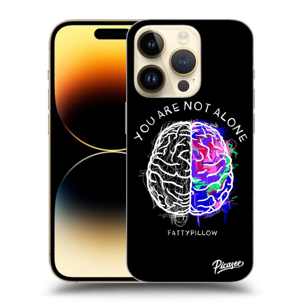 Picasee silikonový průhledný obal pro Apple iPhone 14 Pro - Brain - White