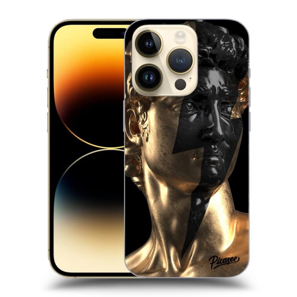 Picasee silikonový černý obal pro Apple iPhone 14 Pro - Wildfire - Gold