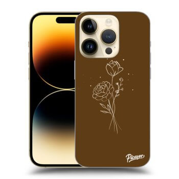 Obal pro Apple iPhone 14 Pro - Brown flowers