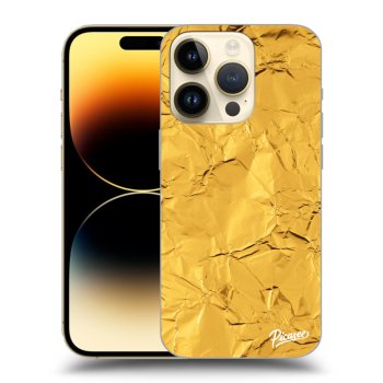 Picasee silikonový průhledný obal pro Apple iPhone 14 Pro - Gold