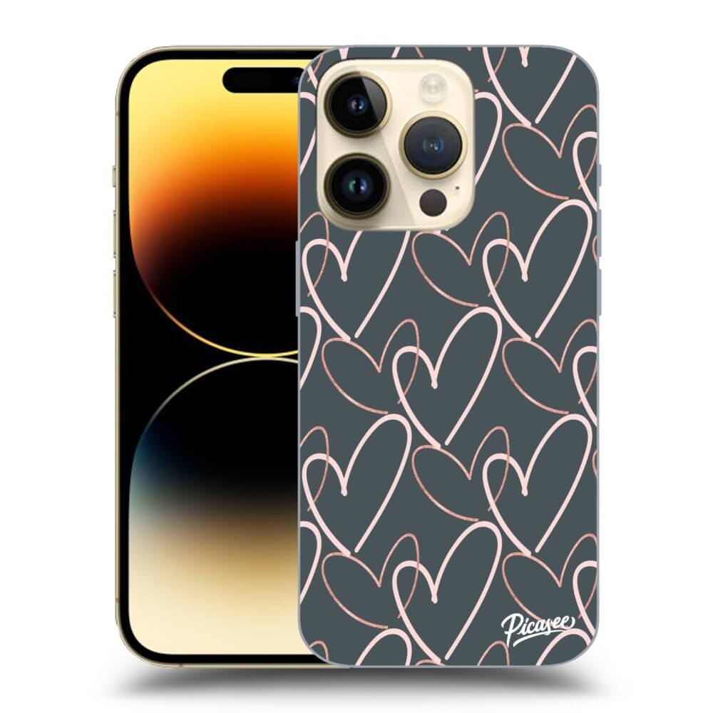 Picasee silikonový průhledný obal pro Apple iPhone 14 Pro - Lots of love