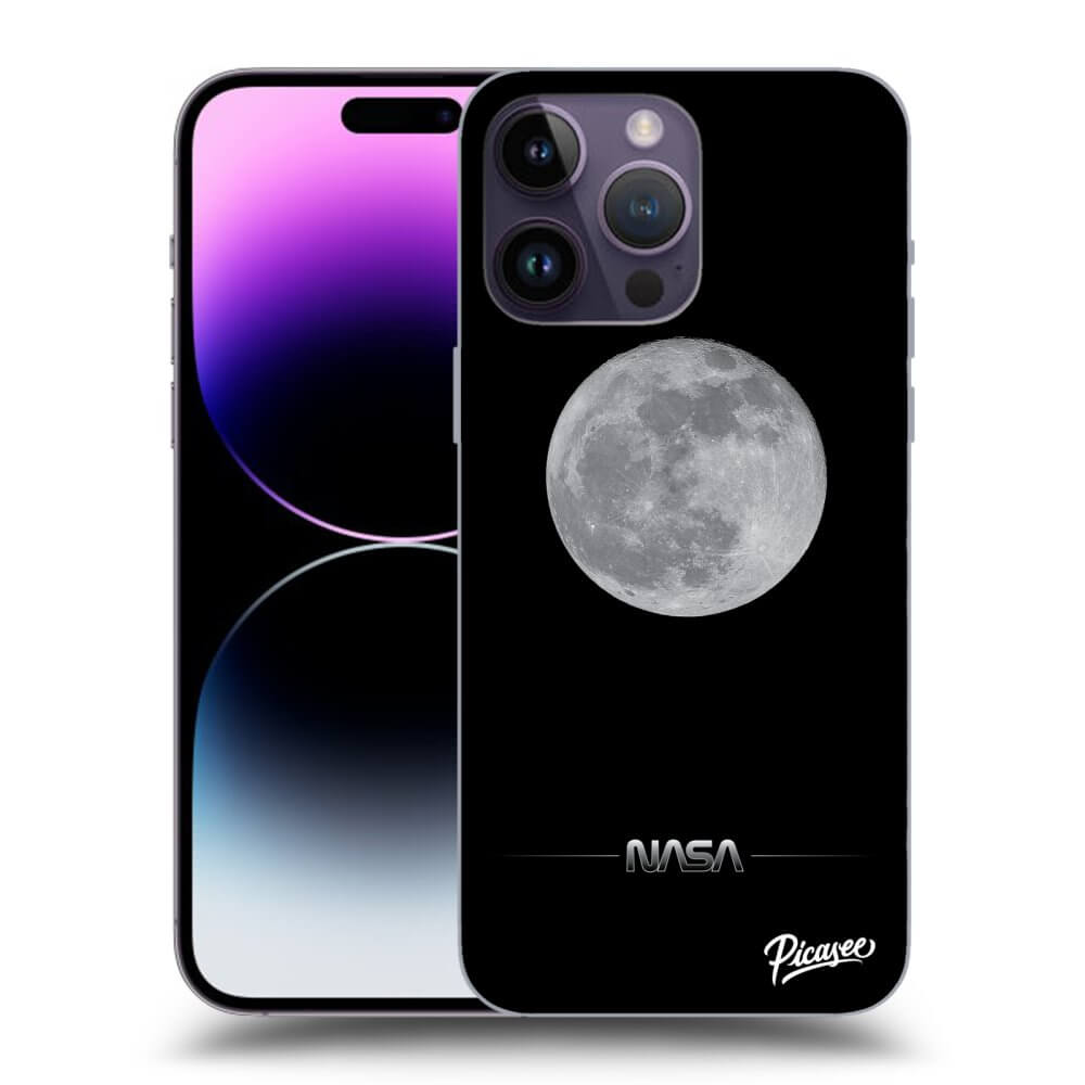 Picasee silikonový černý obal pro Apple iPhone 14 Pro Max - Moon Minimal