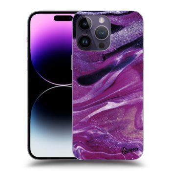 Picasee silikonový průhledný obal pro Apple iPhone 14 Pro Max - Purple glitter