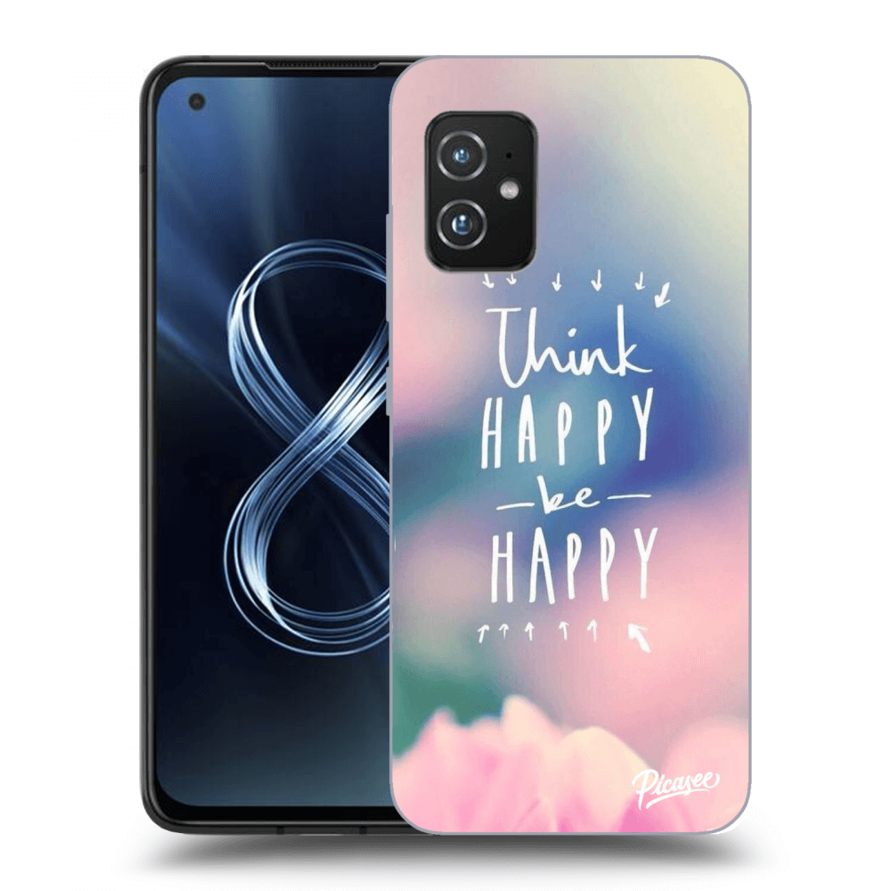 Picasee silikonový průhledný obal pro Asus Zenfone 8 ZS590KS - Think happy be happy