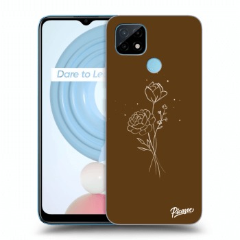 Obal pro Realme C21Y - Brown flowers