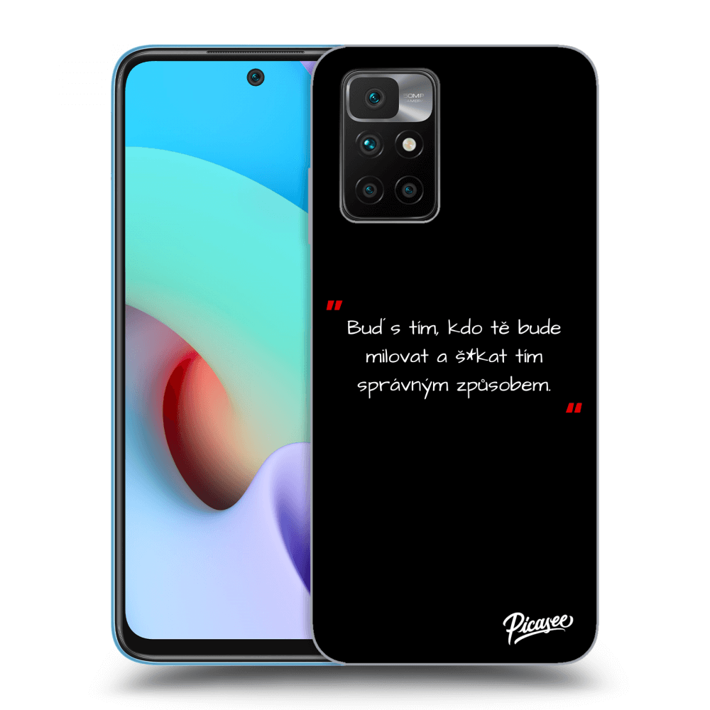 Picasee silikonový černý obal pro Xiaomi Redmi 10 (2022) - Správná láska Bílá