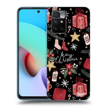 Picasee silikonový černý obal pro Xiaomi Redmi 10 (2022) - Christmas