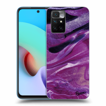 Picasee silikonový černý obal pro Xiaomi Redmi 10 (2022) - Purple glitter