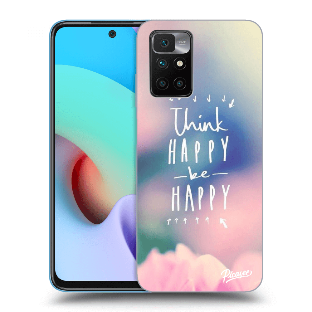 Picasee silikonový černý obal pro Xiaomi Redmi 10 (2022) - Think happy be happy