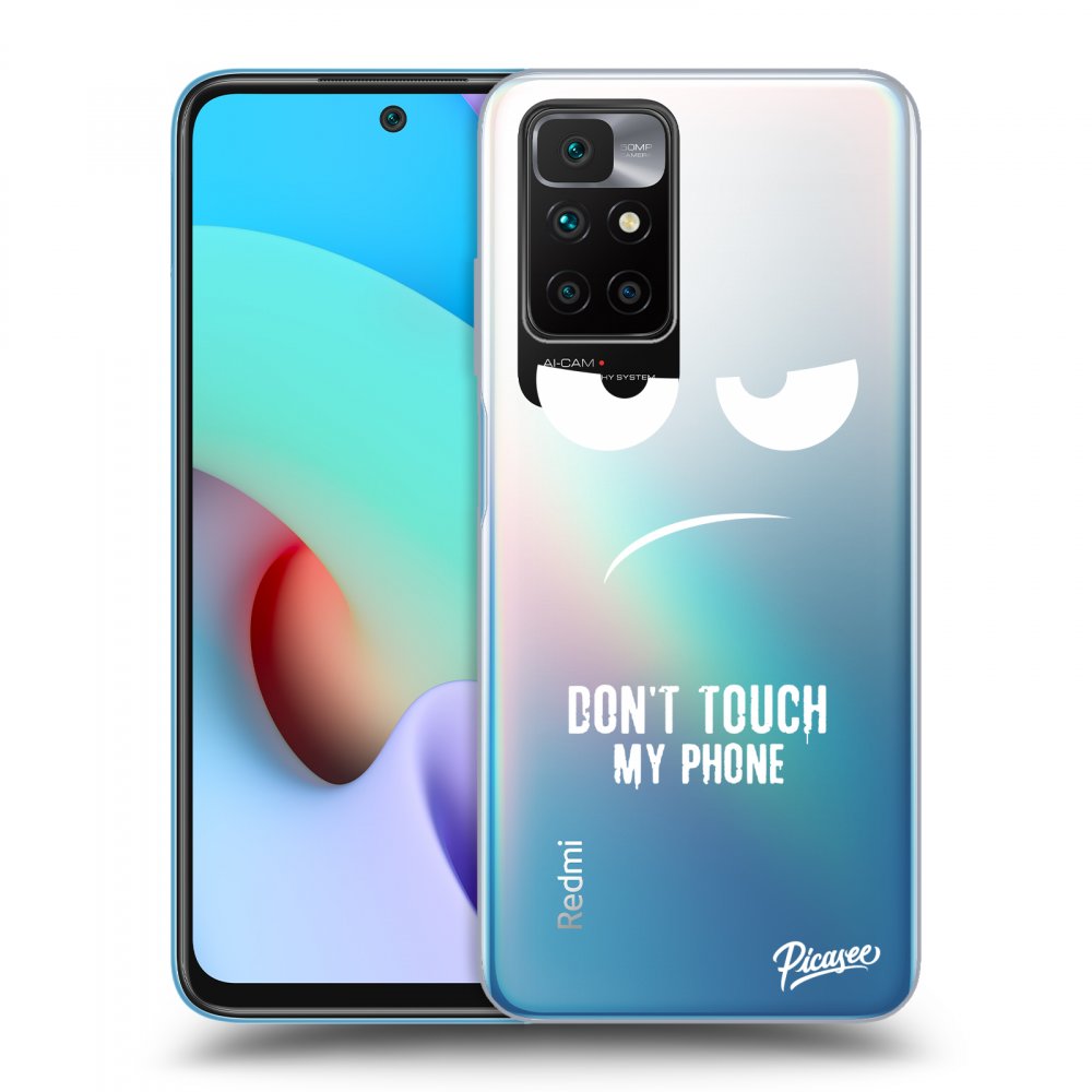 Picasee silikonový průhledný obal pro Xiaomi Redmi 10 (2022) - Don't Touch My Phone