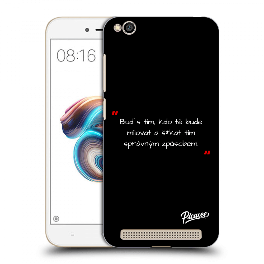 Picasee silikonový černý obal pro Xiaomi Redmi 5A - Správná láska Bílá