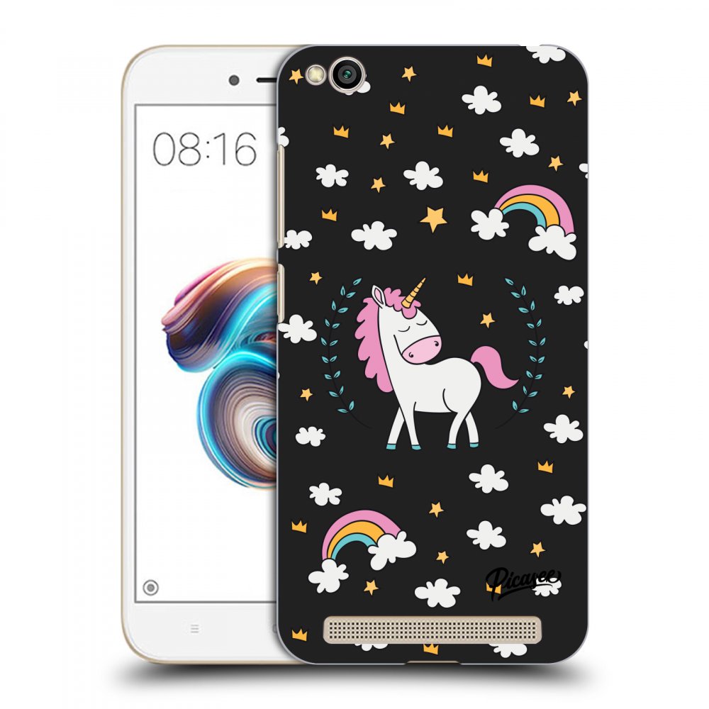 Picasee silikonový černý obal pro Xiaomi Redmi 5A - Unicorn star heaven