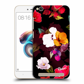 Picasee silikonový černý obal pro Xiaomi Redmi 5A - Flowers and Berries