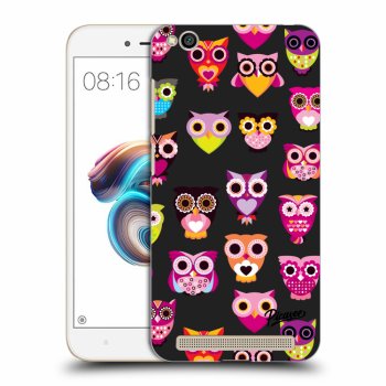 Picasee silikonový černý obal pro Xiaomi Redmi 5A - Owls