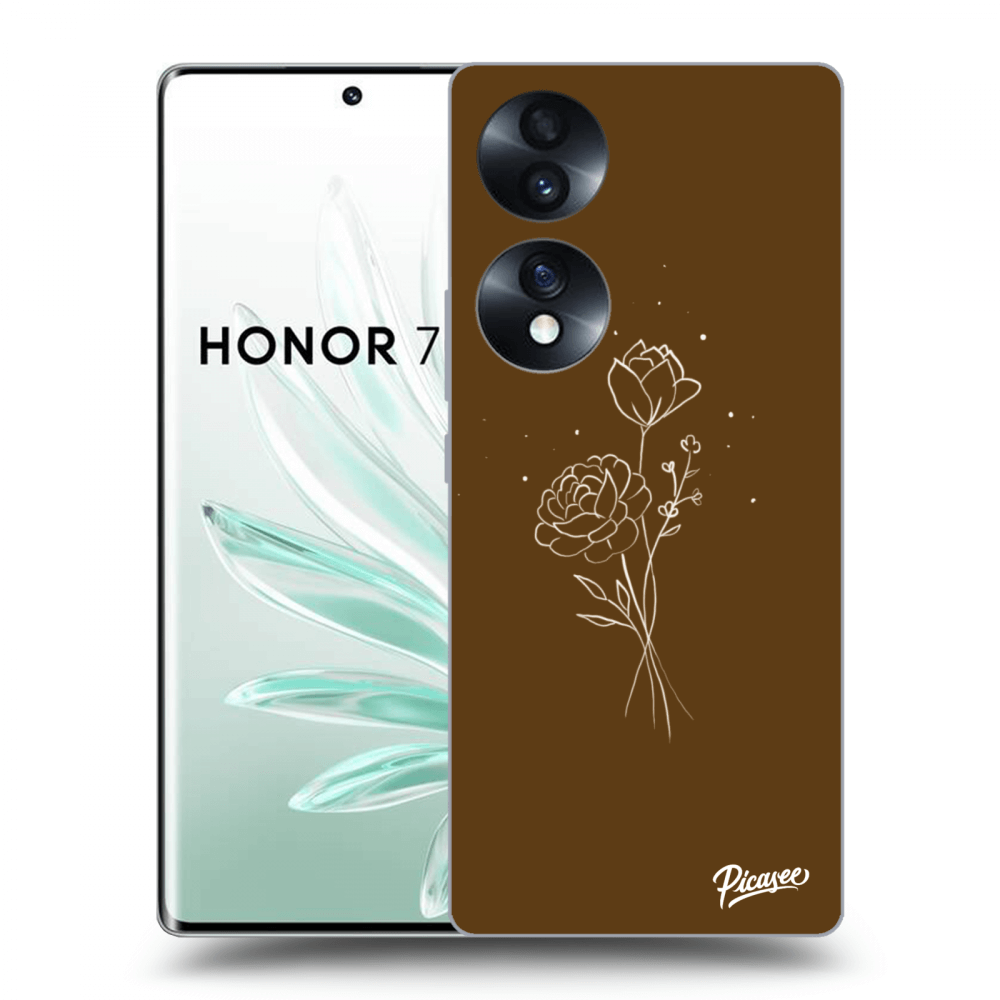 Picasee silikonový černý obal pro Honor 70 - Brown flowers