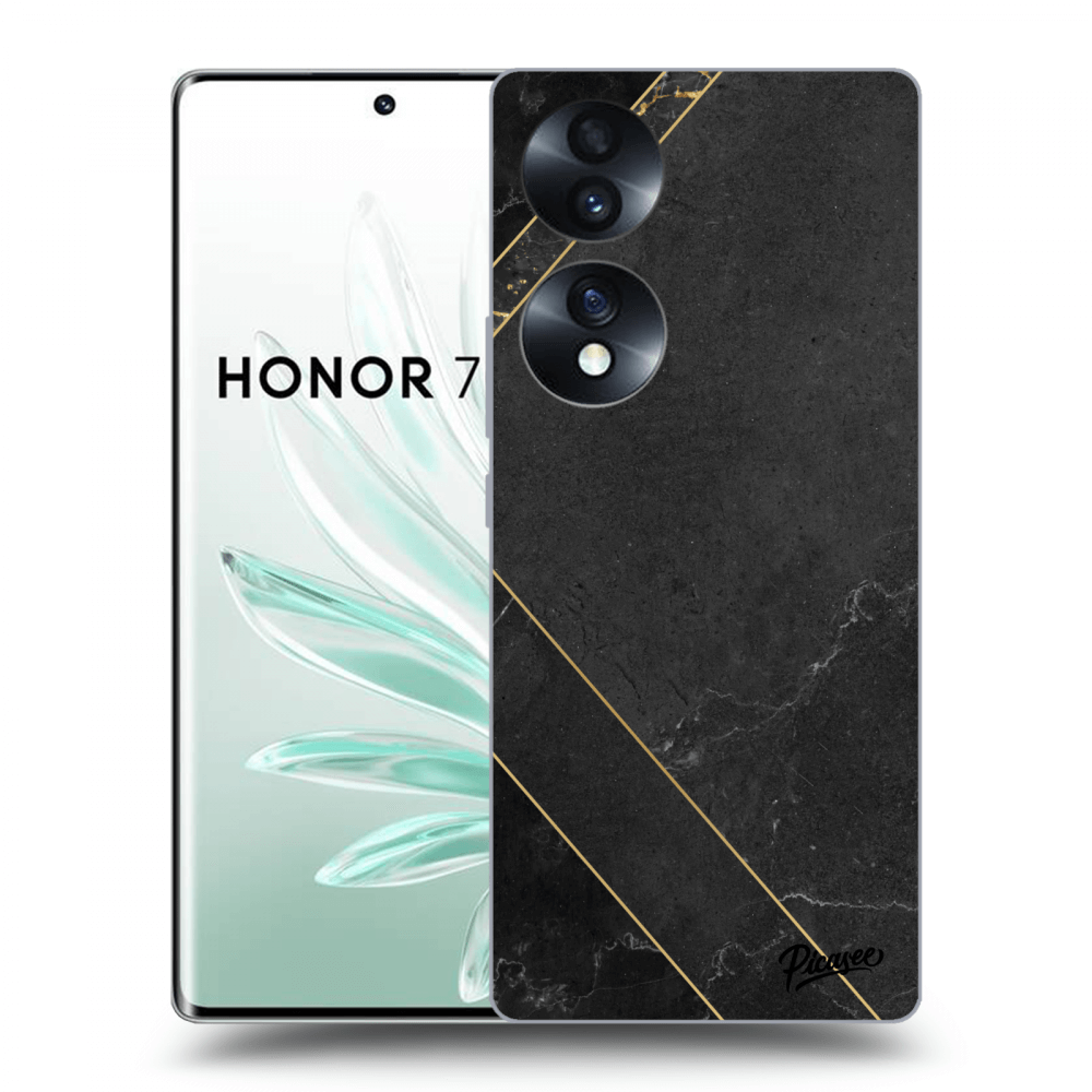 Picasee silikonový průhledný obal pro Honor 70 - Black tile