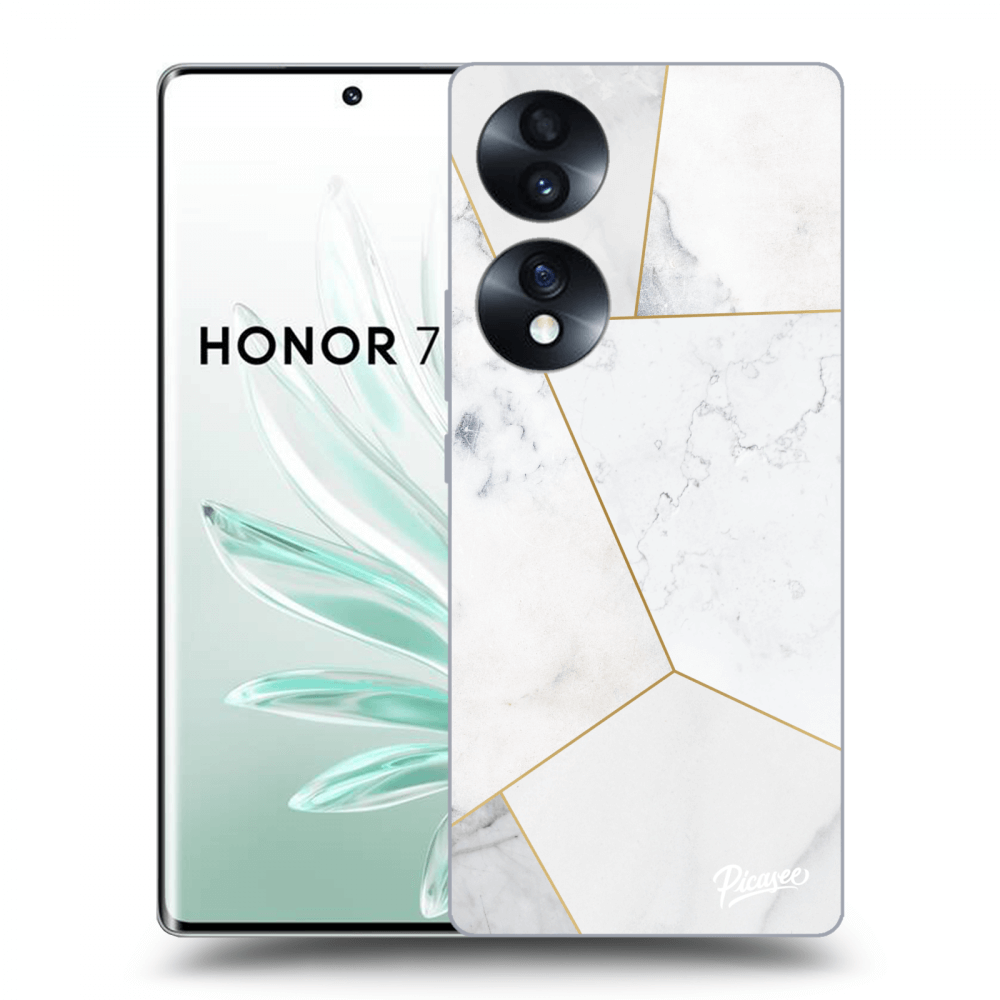 Picasee silikonový průhledný obal pro Honor 70 - White tile