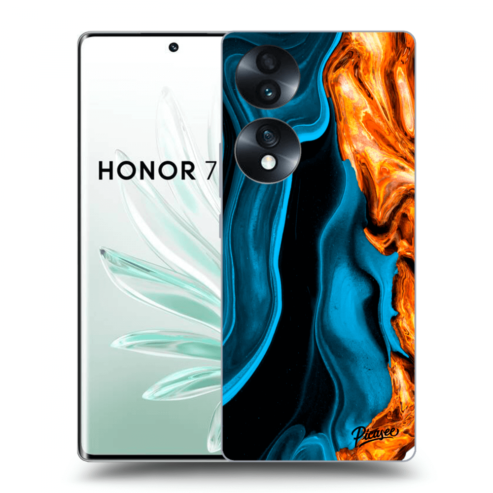 Picasee silikonový průhledný obal pro Honor 70 - Gold blue