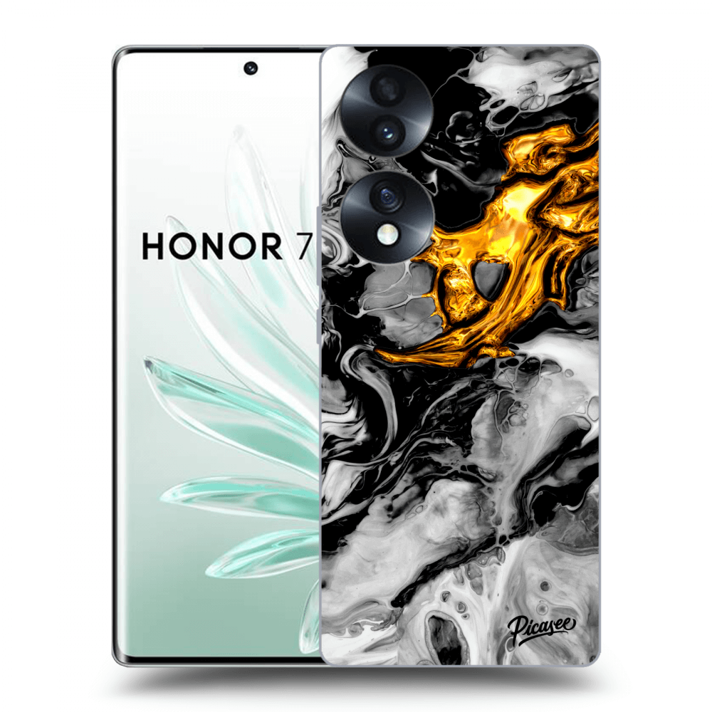 Picasee silikonový průhledný obal pro Honor 70 - Black Gold 2