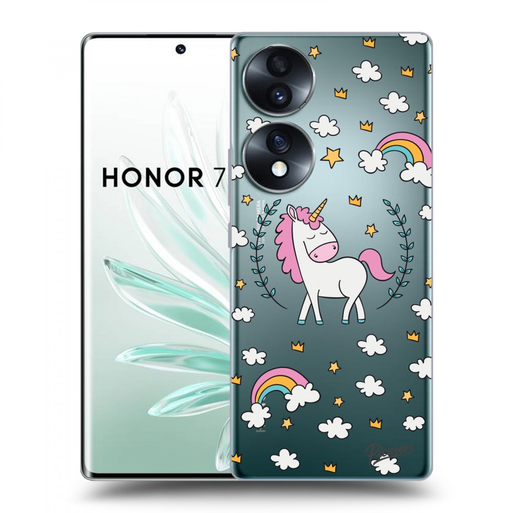 Picasee silikonový průhledný obal pro Honor 70 - Unicorn star heaven