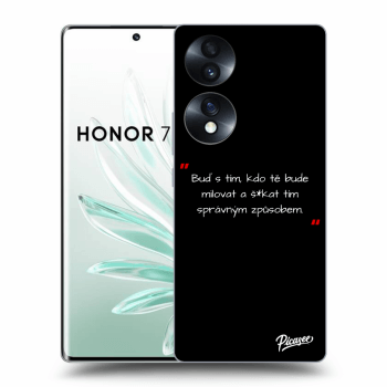 Picasee silikonový černý obal pro Honor 70 - Správná láska Bílá