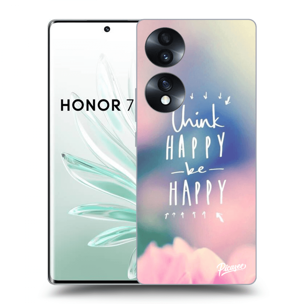 Picasee silikonový černý obal pro Honor 70 - Think happy be happy