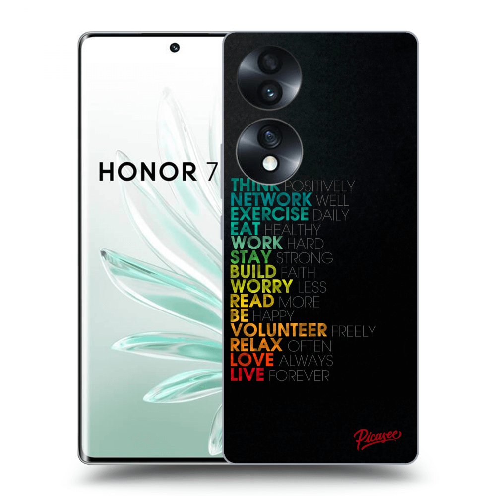 Picasee silikonový černý obal pro Honor 70 - Motto life