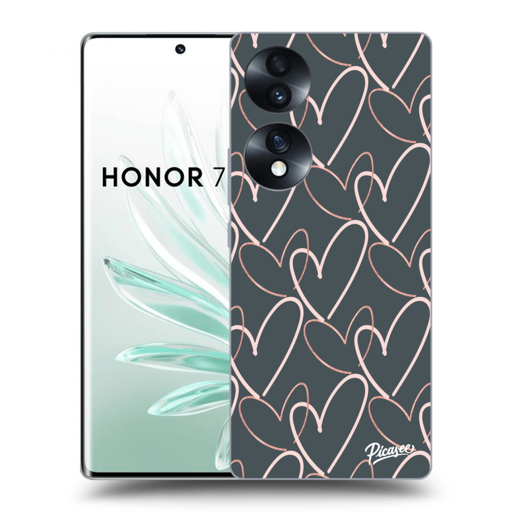 Picasee silikonový černý obal pro Honor 70 - Lots of love
