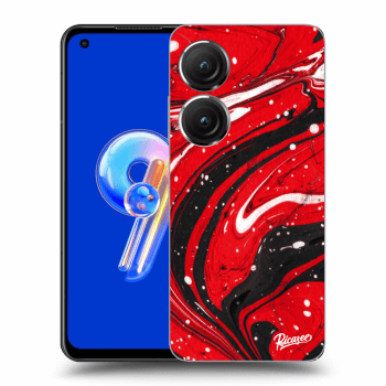 Picasee silikonový průhledný obal pro Asus Zenfone 9 - Red black