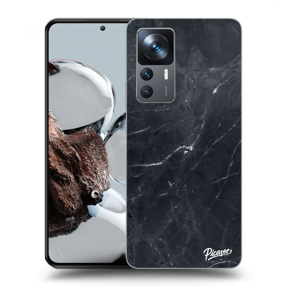 Picasee silikonový černý obal pro Xiaomi 12T - Black marble