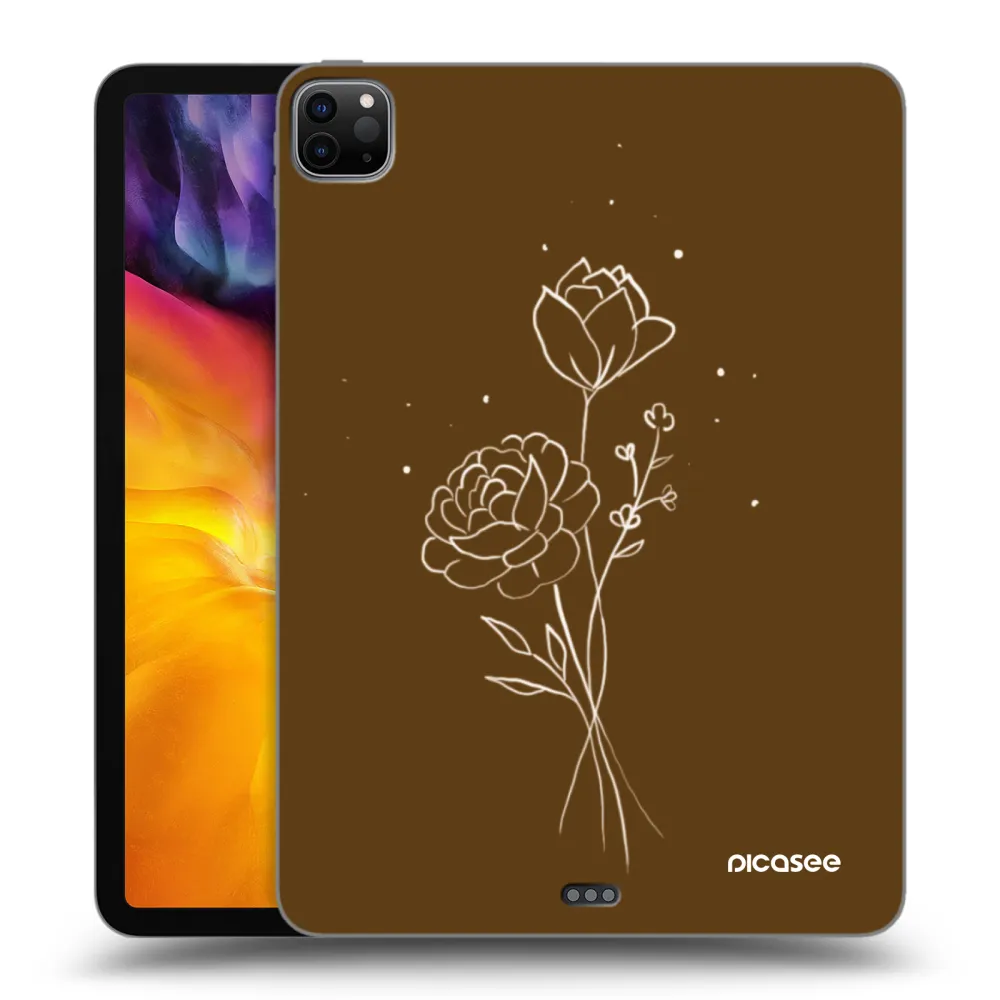 Picasee silikonový černý obal pro Apple iPad Pro 11" 2022 M2 (4.generace) - Brown flowers