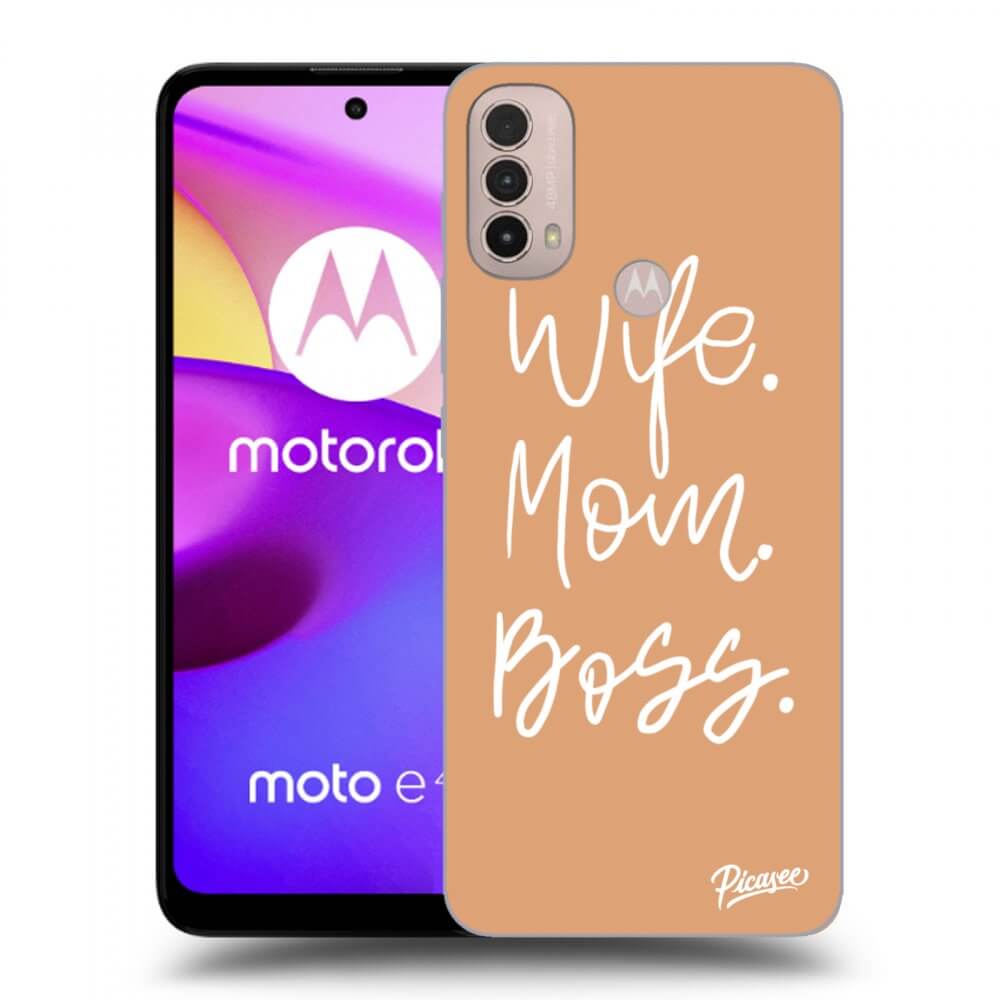 Picasee silikonový černý obal pro Motorola Moto E40 - Boss Mama