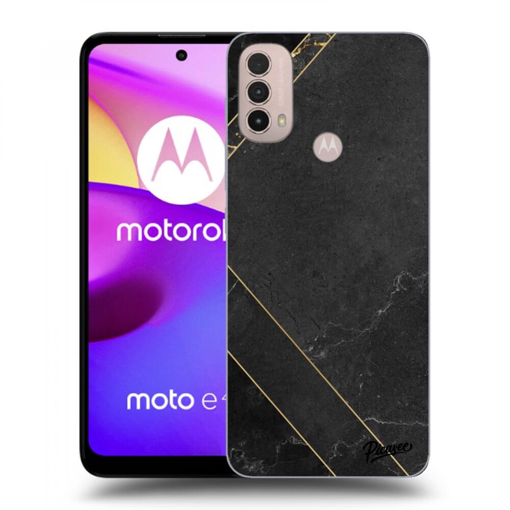 Picasee silikonový černý obal pro Motorola Moto E40 - Black tile