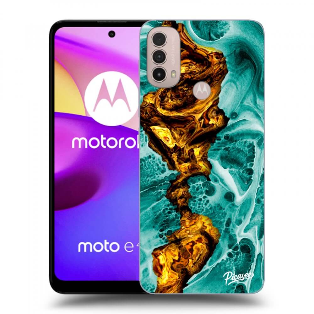 Picasee silikonový černý obal pro Motorola Moto E40 - Goldsky