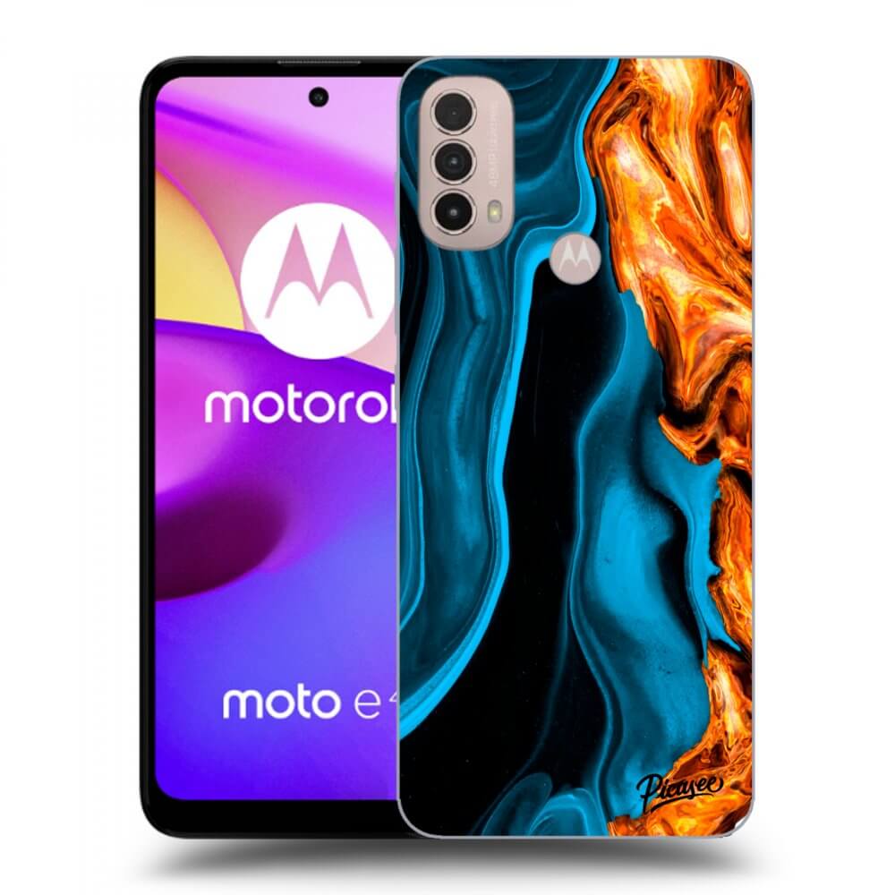 Picasee silikonový černý obal pro Motorola Moto E40 - Gold blue
