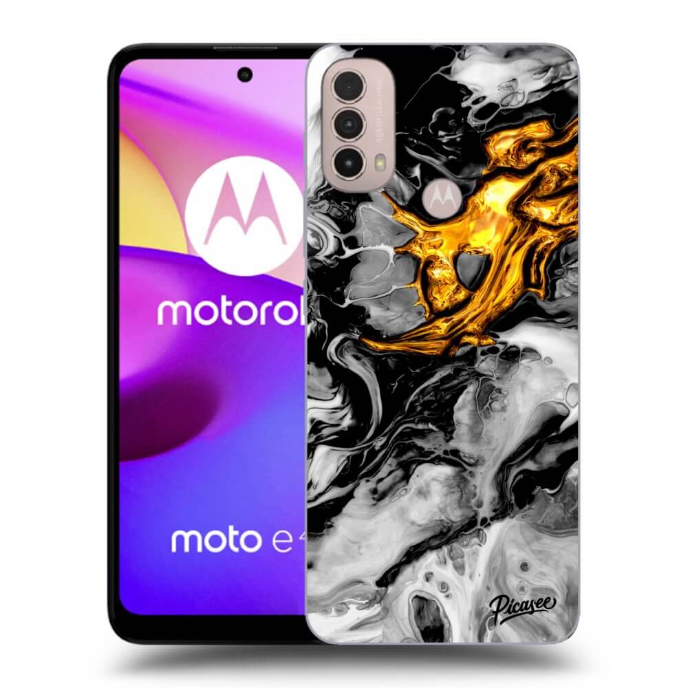 Picasee silikonový černý obal pro Motorola Moto E40 - Black Gold 2