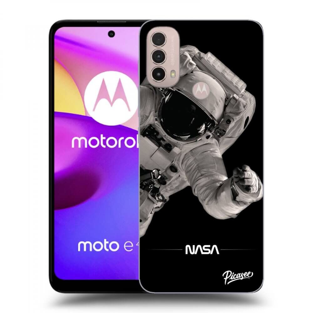 Picasee silikonový černý obal pro Motorola Moto E40 - Astronaut Big