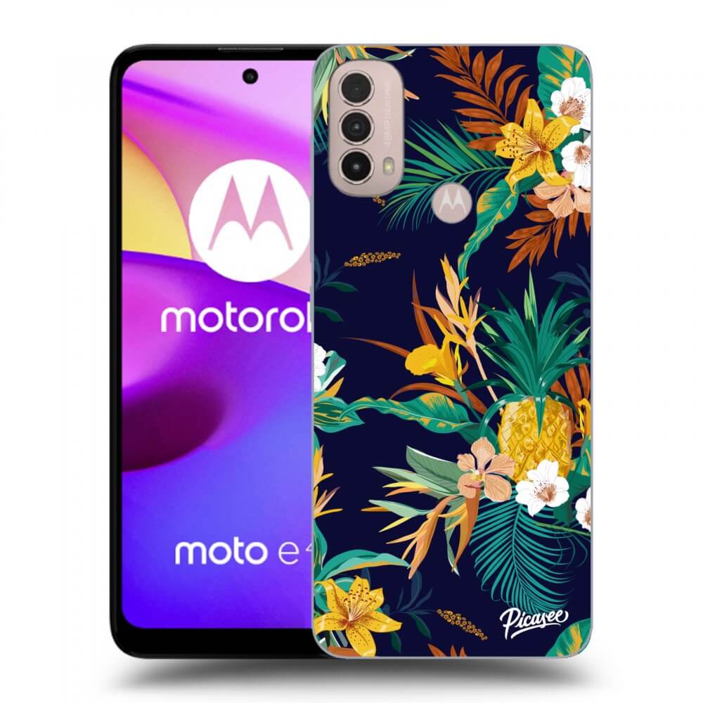 Picasee silikonový černý obal pro Motorola Moto E40 - Pineapple Color