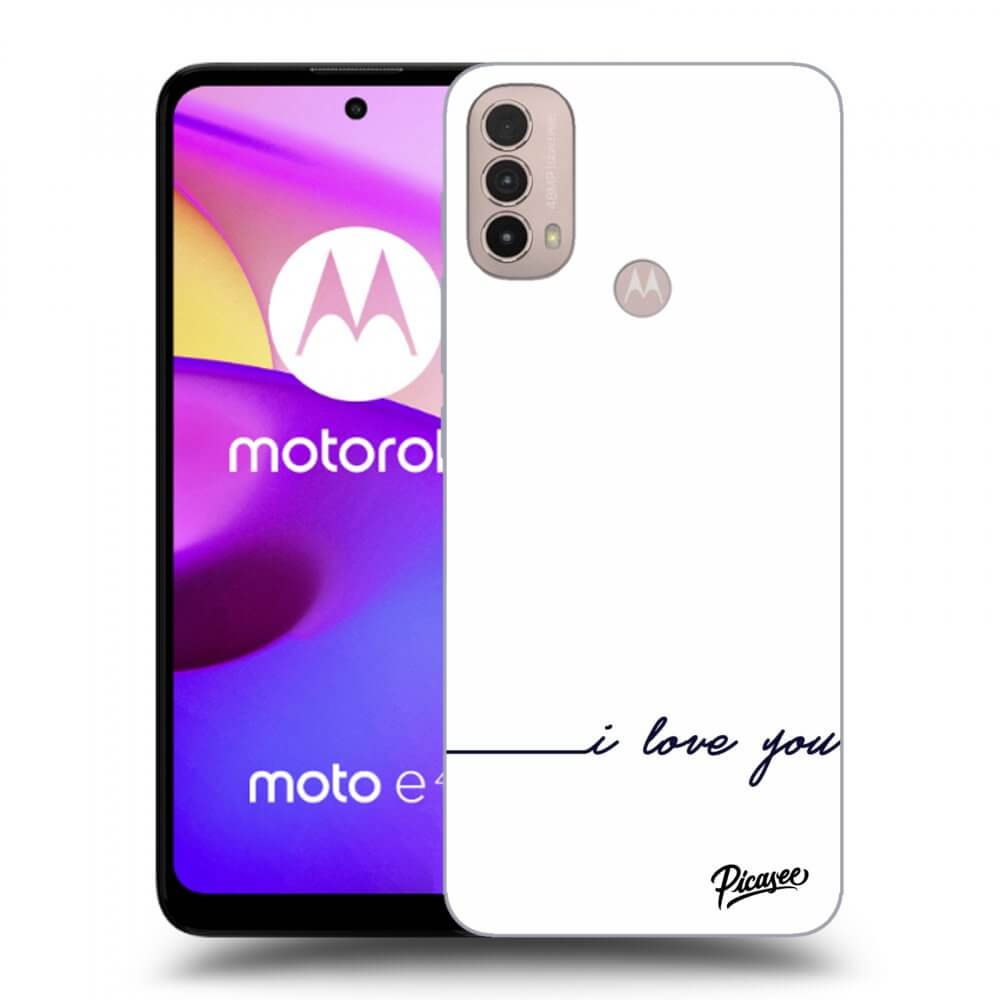 Picasee silikonový černý obal pro Motorola Moto E40 - I love you