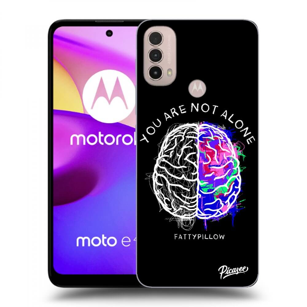 Picasee silikonový černý obal pro Motorola Moto E40 - Brain - White